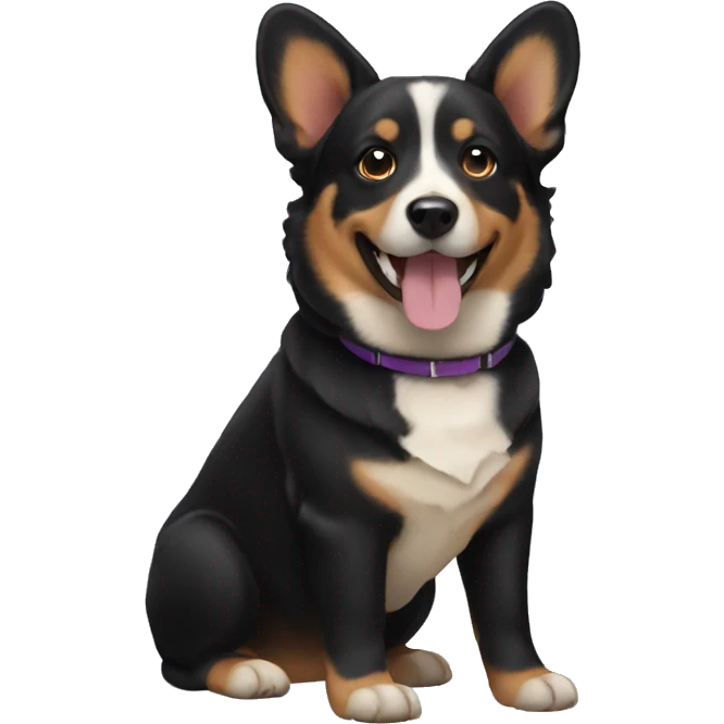 Black lab corgi dog  emoji