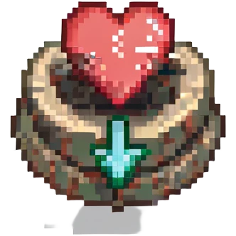 pixel art of a share arrow with a heart, social sharing emoji