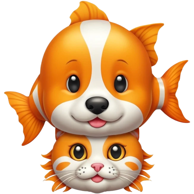 Golden doodle, clown fish, kitten emoji