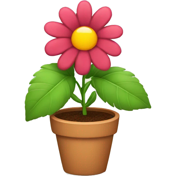 Potted plant with flower on leaf emoji