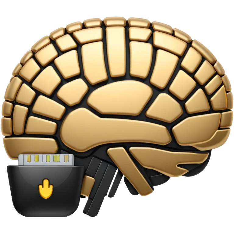   Create an emoji in which it is representing AI brain like chip in black color professional and luxury  AI emoji