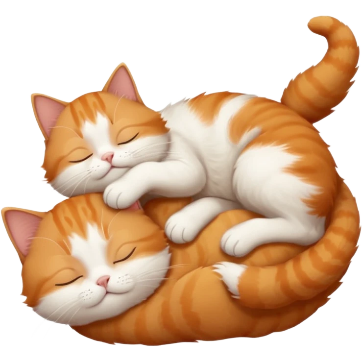 ginger and white small cat eyes closed lying down upside down emoji