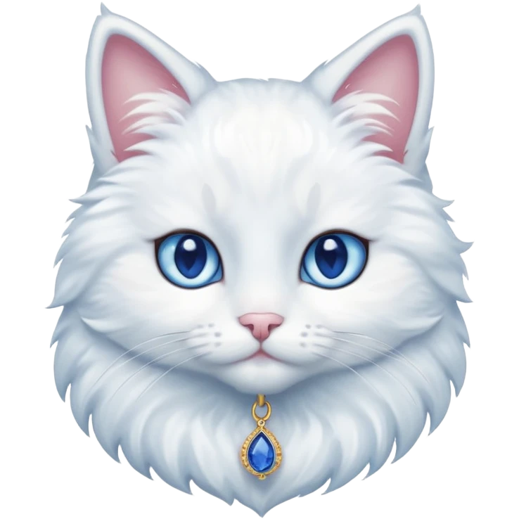 A cat that has a sapphire on it cute emoji