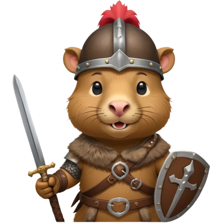 capybarra with viking helmet and sword emoji