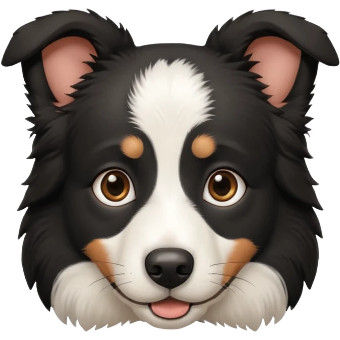 border collie black fur with brown on the eyebrows and neck emoji