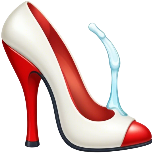 a red heel with a white liquid under emoji