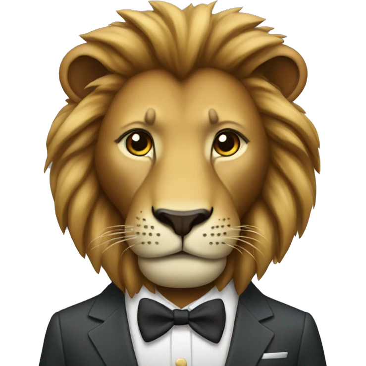 Lion with a suit emoji