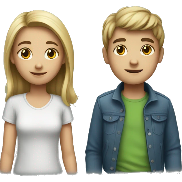 A girl and a boy  emoji