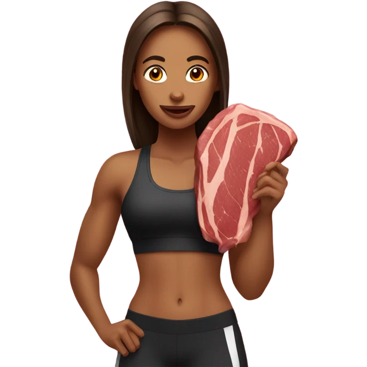 Gym girl  holding steak emoji