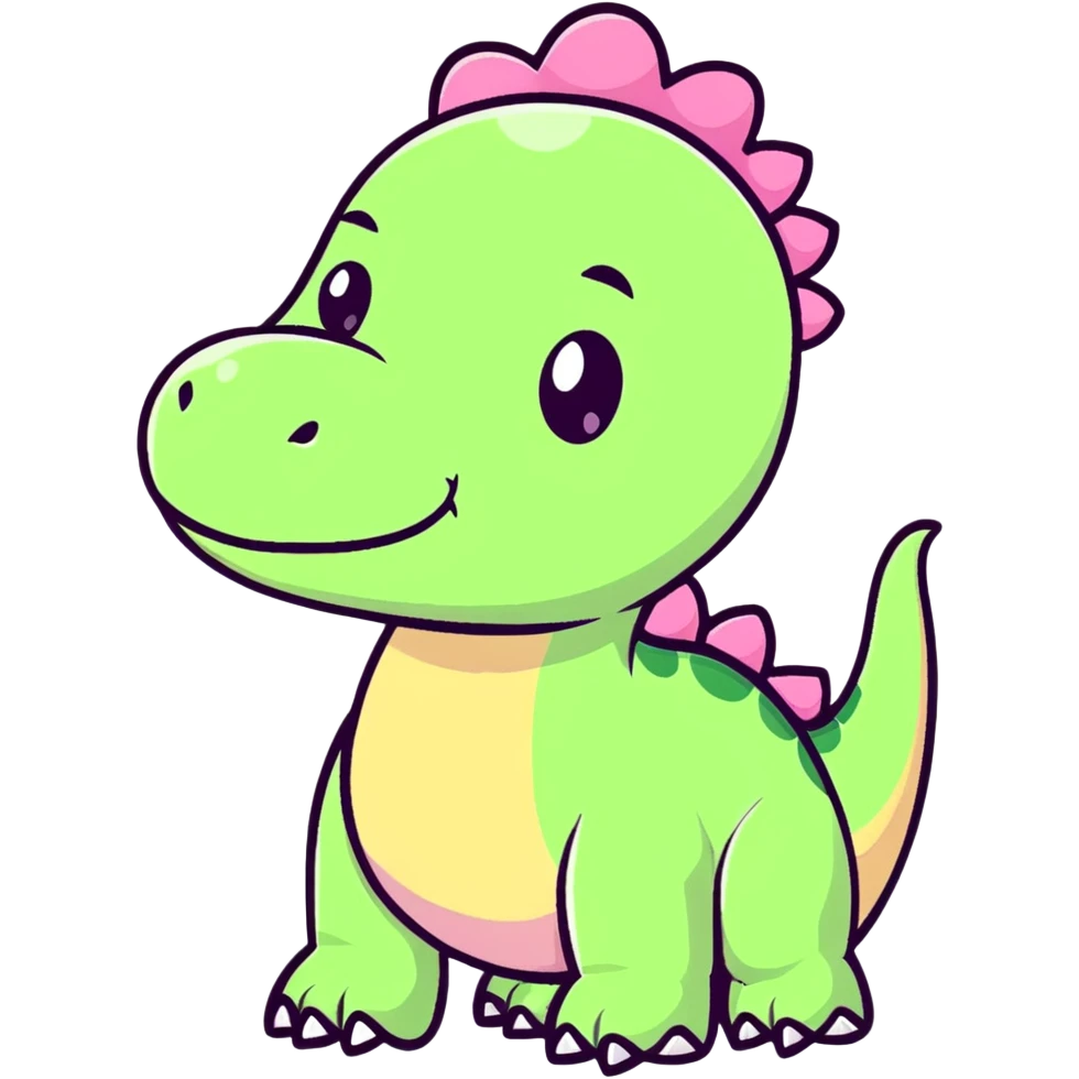 baby dino with pink cheeks emoji