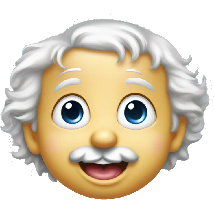 albert einstein happy baby face and with his tongue hanging out silver medal  emoji