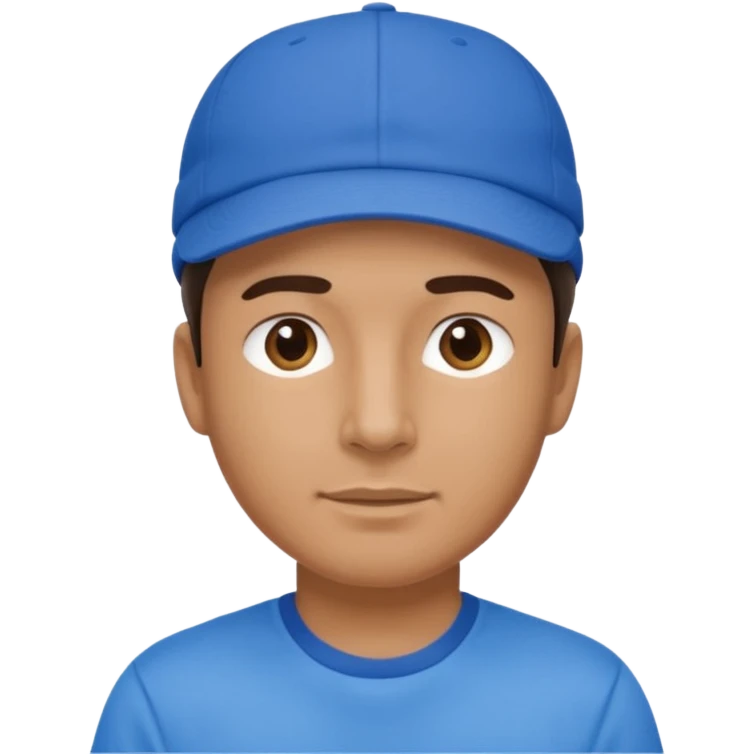 blue tennis hat and blue tshirt man emoji