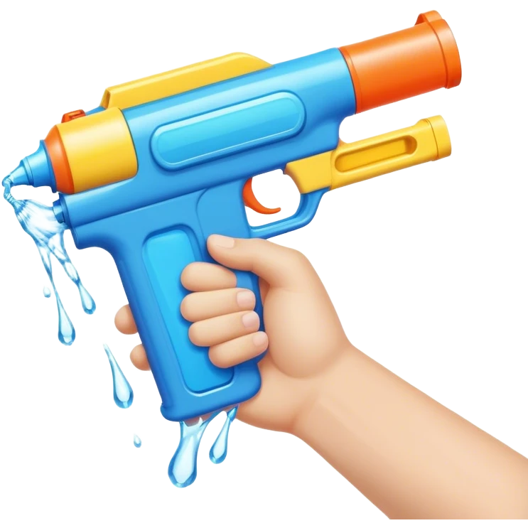 A hand signifying water guns emoji