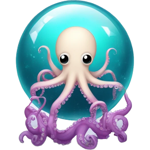 crystal ball with cute surgical octopus emoji