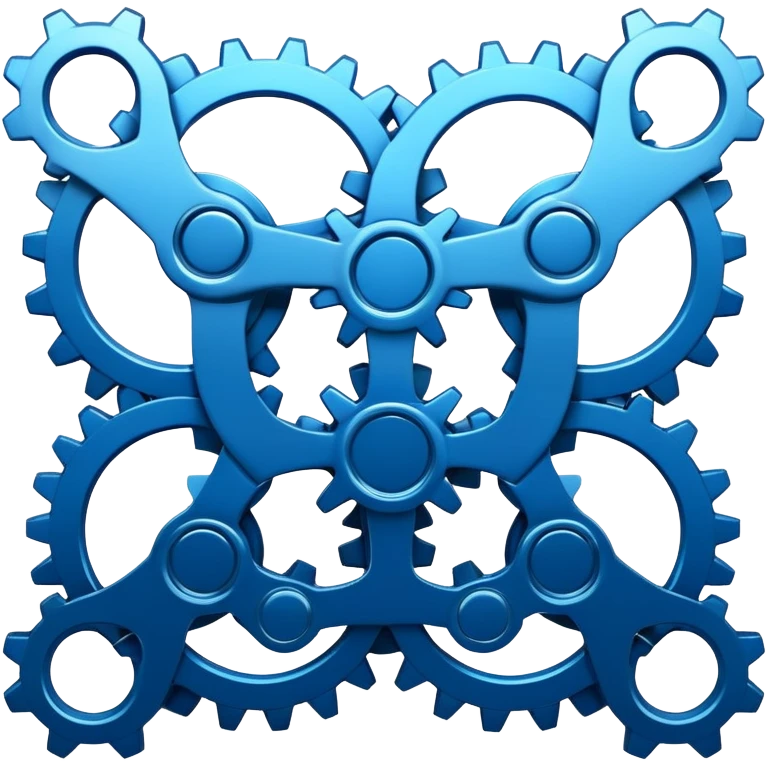 gear icon with interconnected nodes forming a workflow pattern emoji