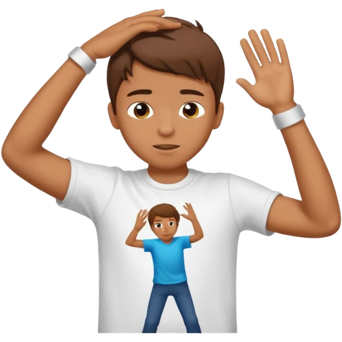 Un muchacho asiendo el dab emoji