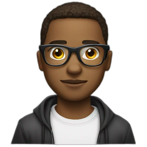 handsome boy with thug life glasses emoji