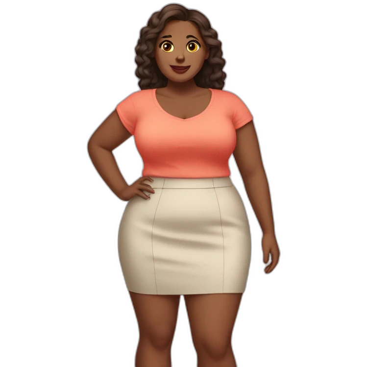 full-body-curvy-beauty-short skirt emoji