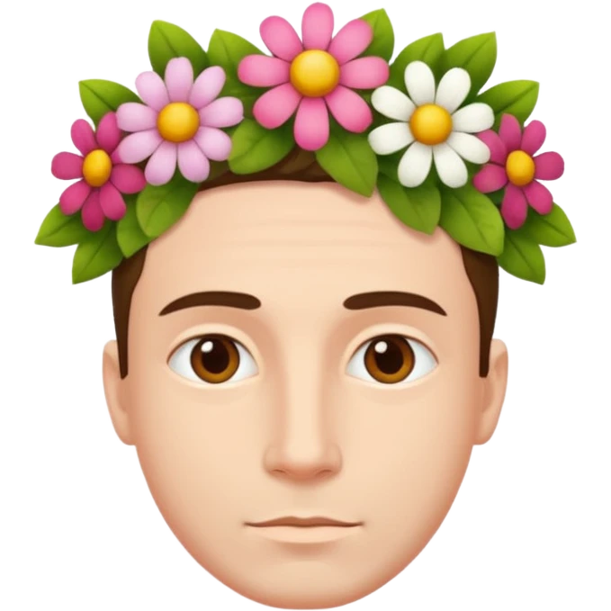 Man flowers at bottom head emoji