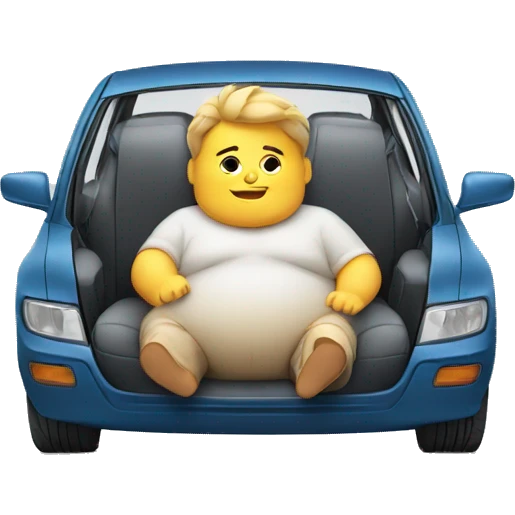 A fat boy sitting in a car emoji