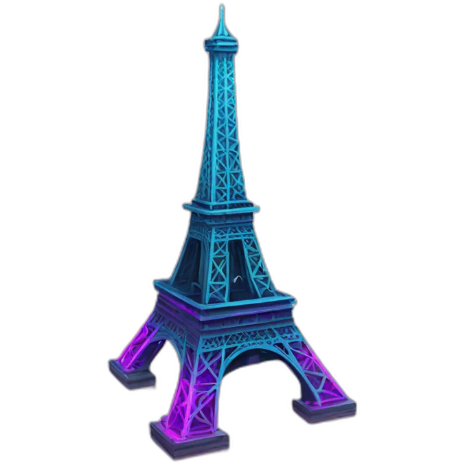 Eiffel tower, cyberpunk version emoji