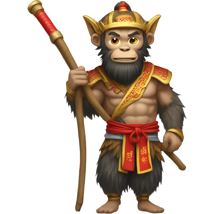 a wukong from china with pole emoji