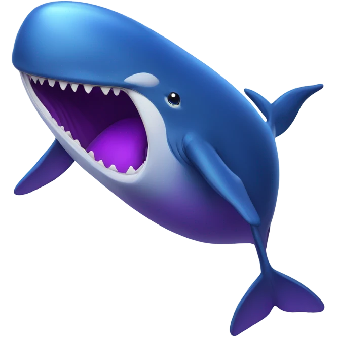 Blue whale purple, open mouth emoji