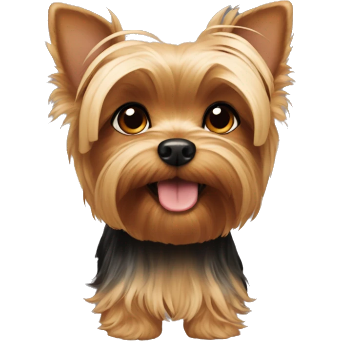 Yorkie with short hair and floppy ears  emoji