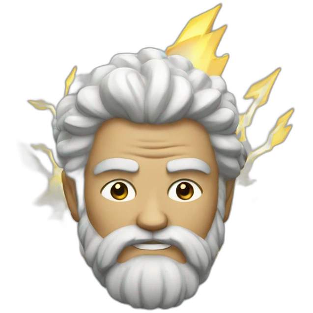 Zeus with lightening bolt emoji