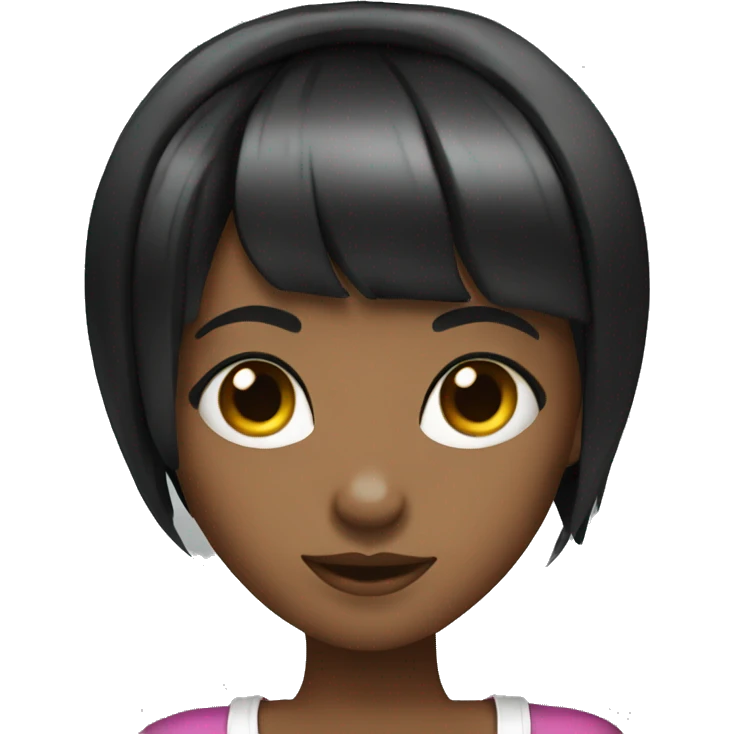 girl dj with short black hair and bangs emoji