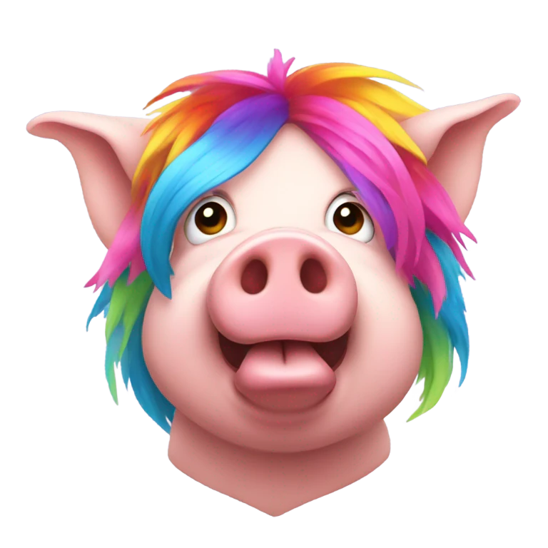 Pig in a wig emoji