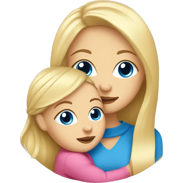 blue eyed blonde mom and baby girl emoji