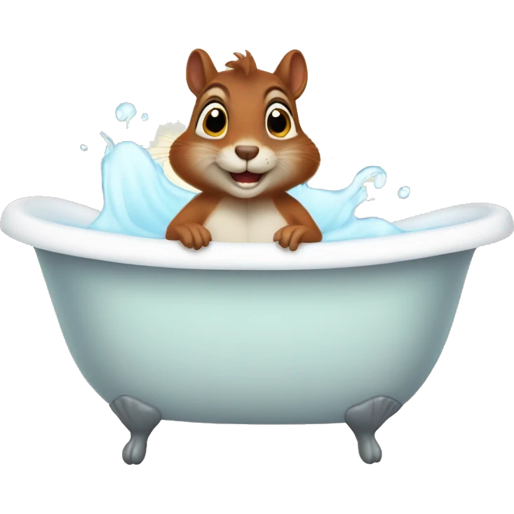 Squirrel in bathtub emoji