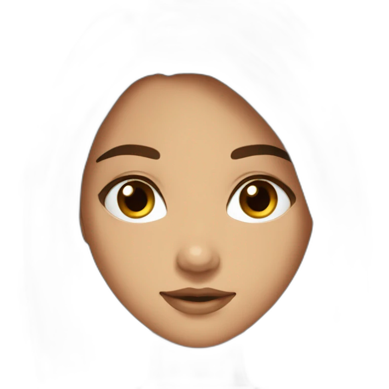 Fille cheveux long brune yeux marron emoji