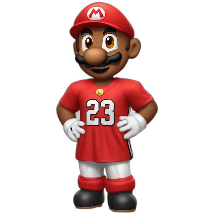 super mario wearing chikago bulls jersey emoji