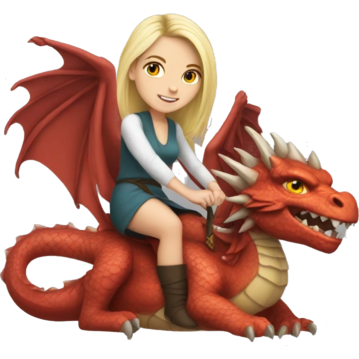 White girl on a dragon  emoji