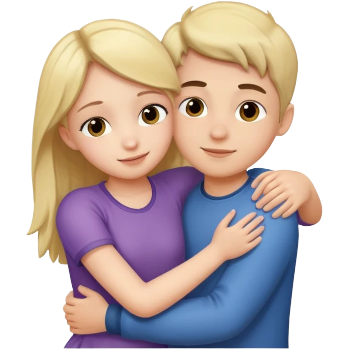 Girl hugging boy emoji