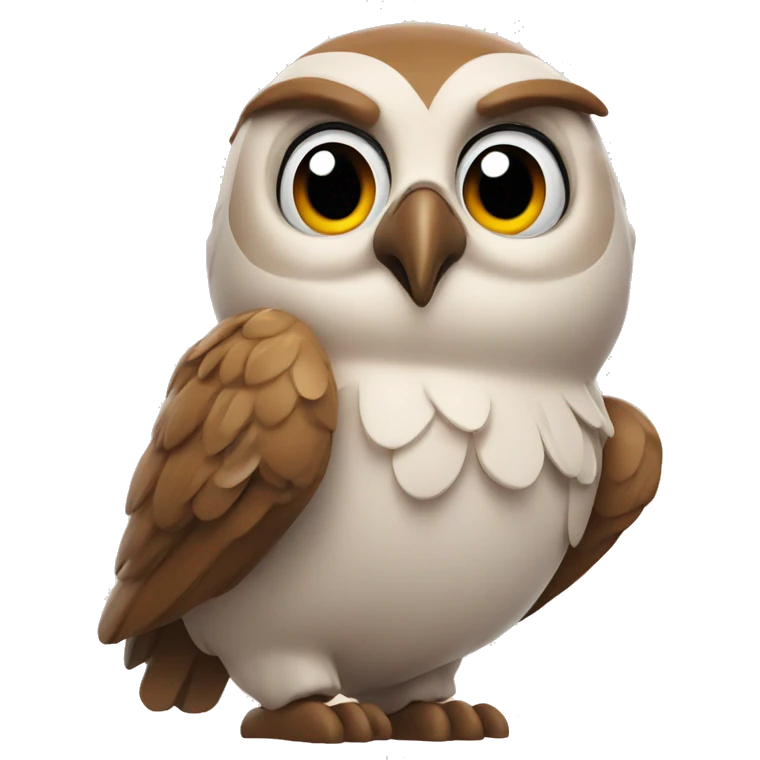An owl blowing a kiss emoji