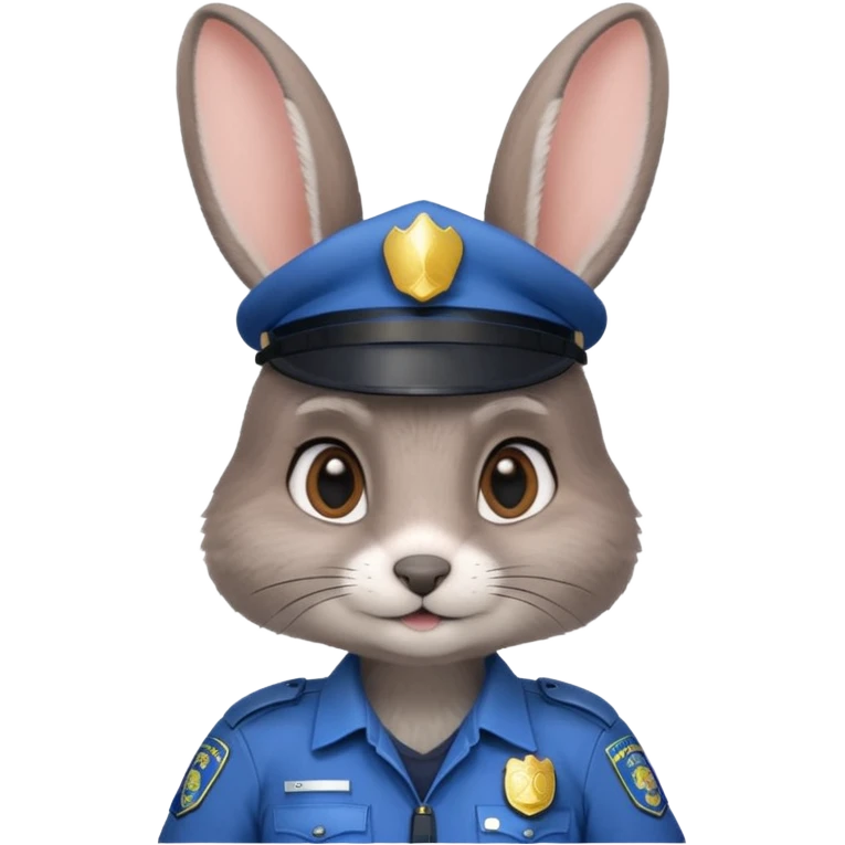 Judy Hopps (gray rabbit with a police suit, without a cap, big ear) from the Zootopia Disney movie emoji