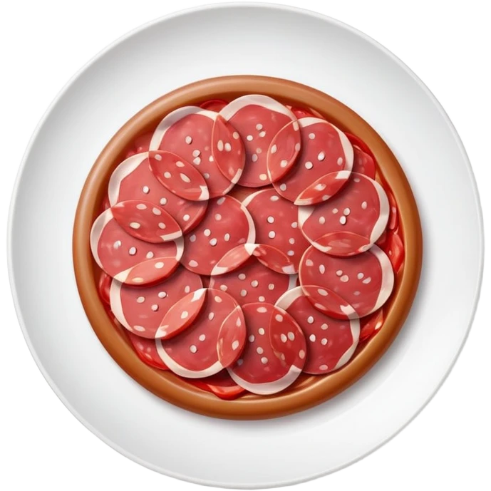 Make a salami emoji on a plate  emoji