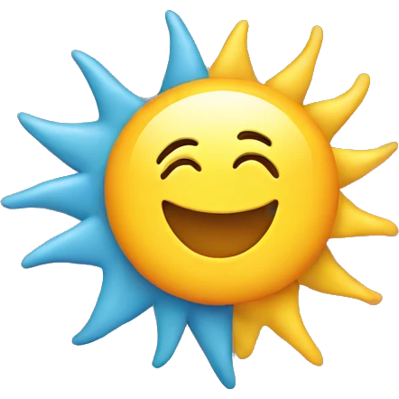 A sun with a heart emoji