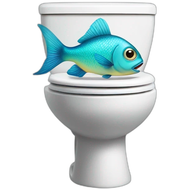 Fish in the toilet emoji