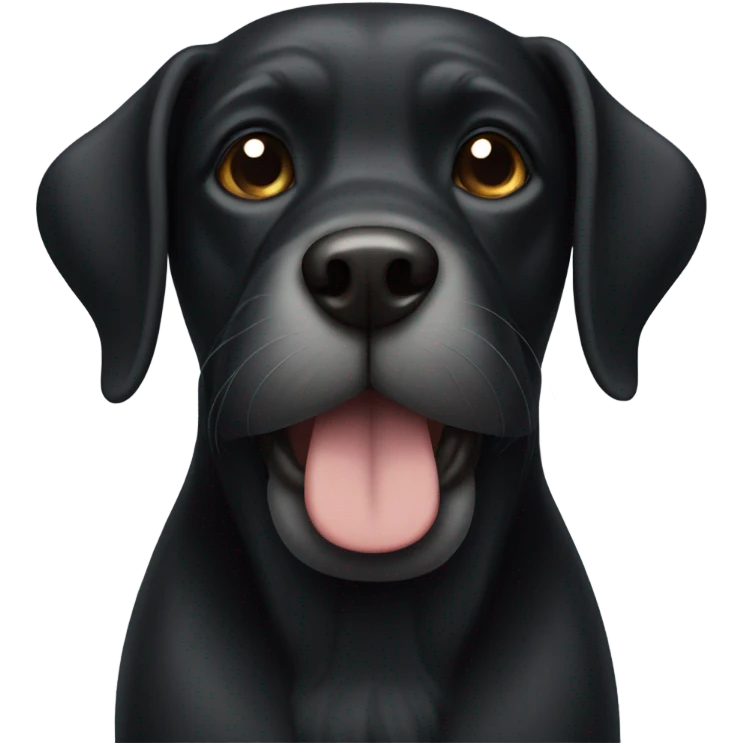 Black dog with a beard and short legs  emoji