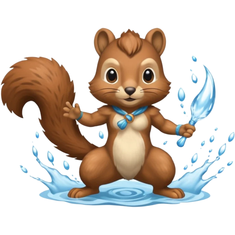 water bending squirrel warrior water in air emoji