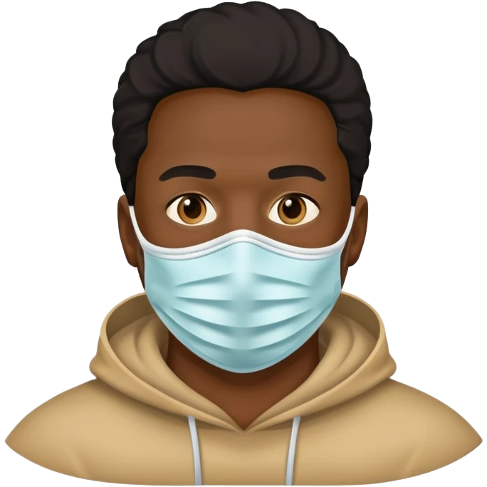Black man wearing mask emoji