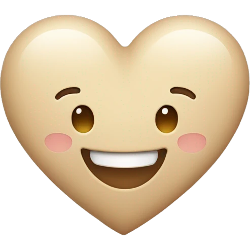 Beige Heart with smile  emoji
