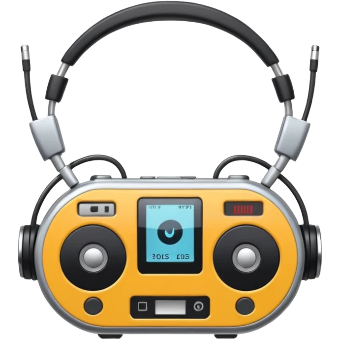 circular walkman with an headphone emoji