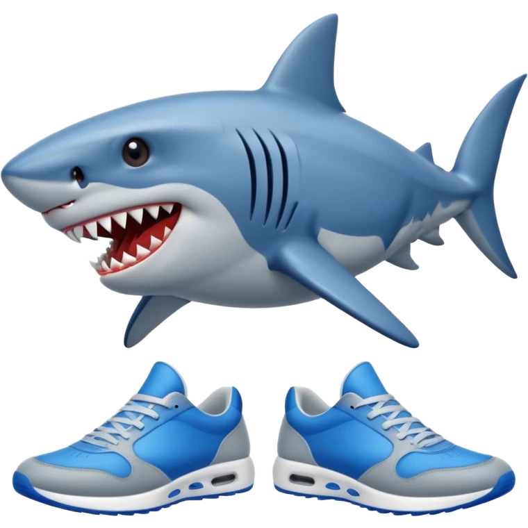 Shark wearing blue sneakers emoji
