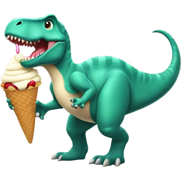 Dino eating ice cream emoji