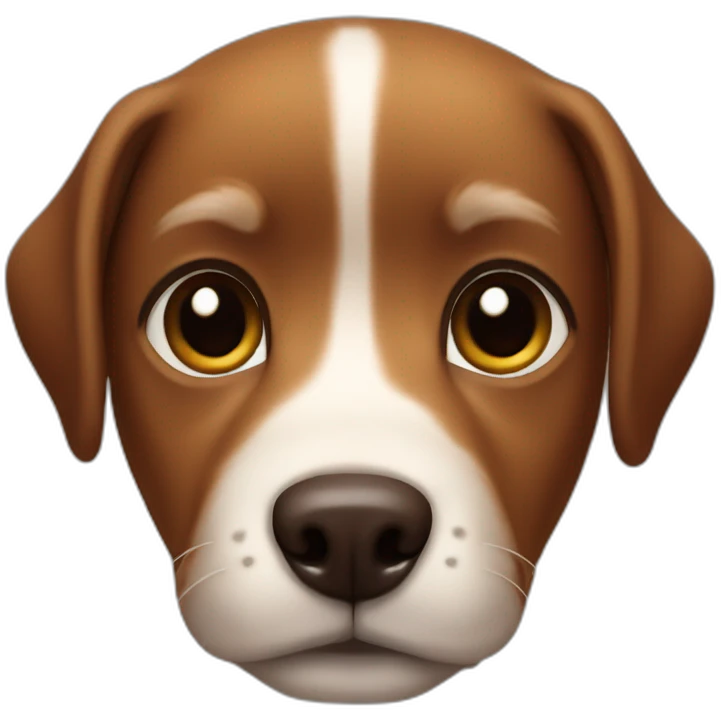 small dog face completely brown in color emoji